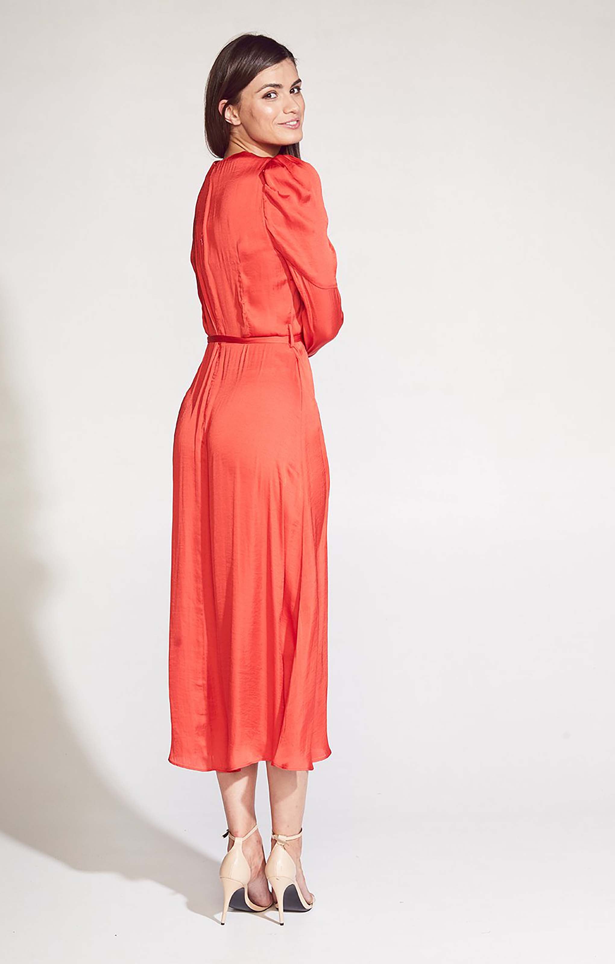 Bardot Fire Red Alivia Wrap Dress