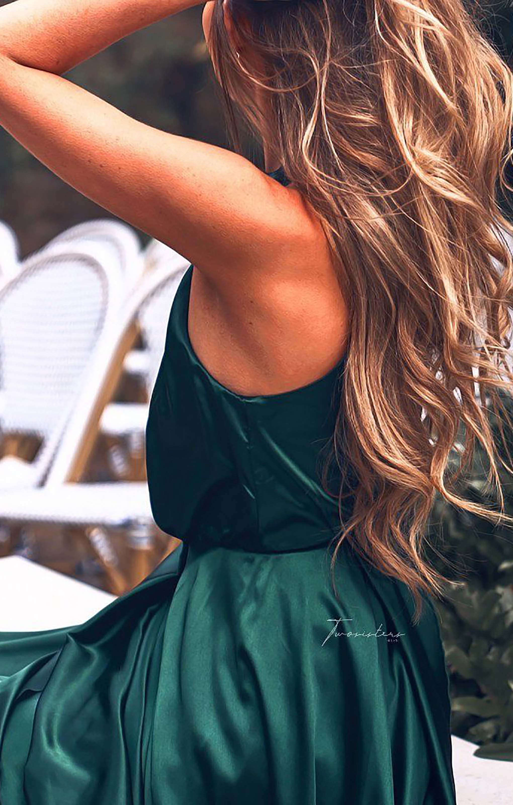 TwoSisters The Label Kathleen Green Halter Midi Dress