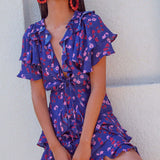 Talulah Floral Ruffle Midi Dress