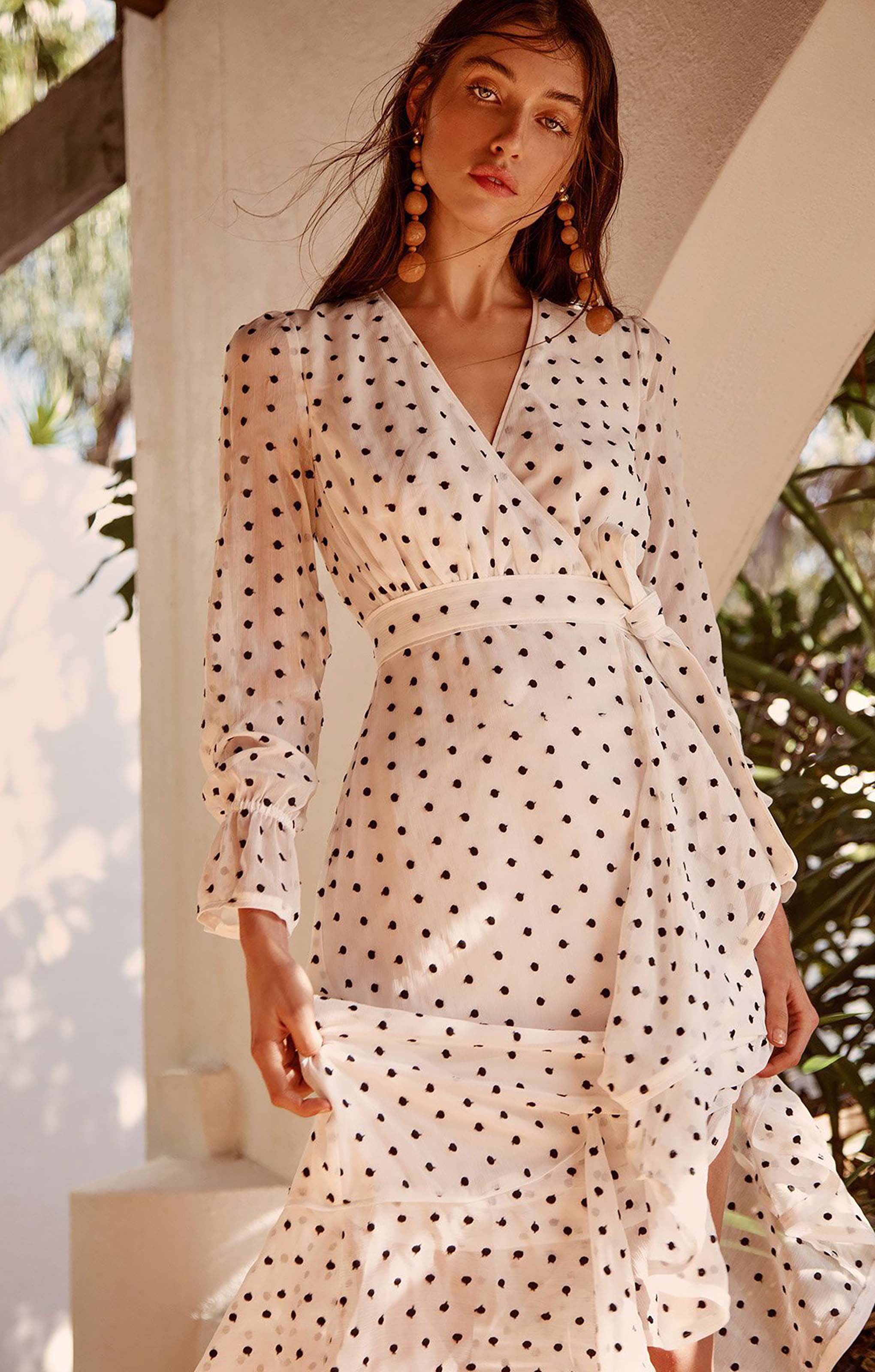 Talulah White Polka Dot Midi Dress product image