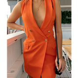 Runaway The Label Coral Sleeveless Blazer Dress