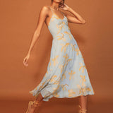 Reiss Floral Print Blue Midi Dress product image