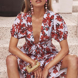 Talulah Red Floral Midi Dress