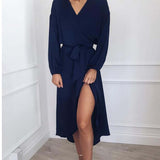 Pretty Lavish Navy Wrap Midi Dress
