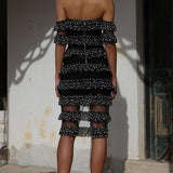 Prem The Label Black Ruffle Off The Shoulder Midi Dress product image