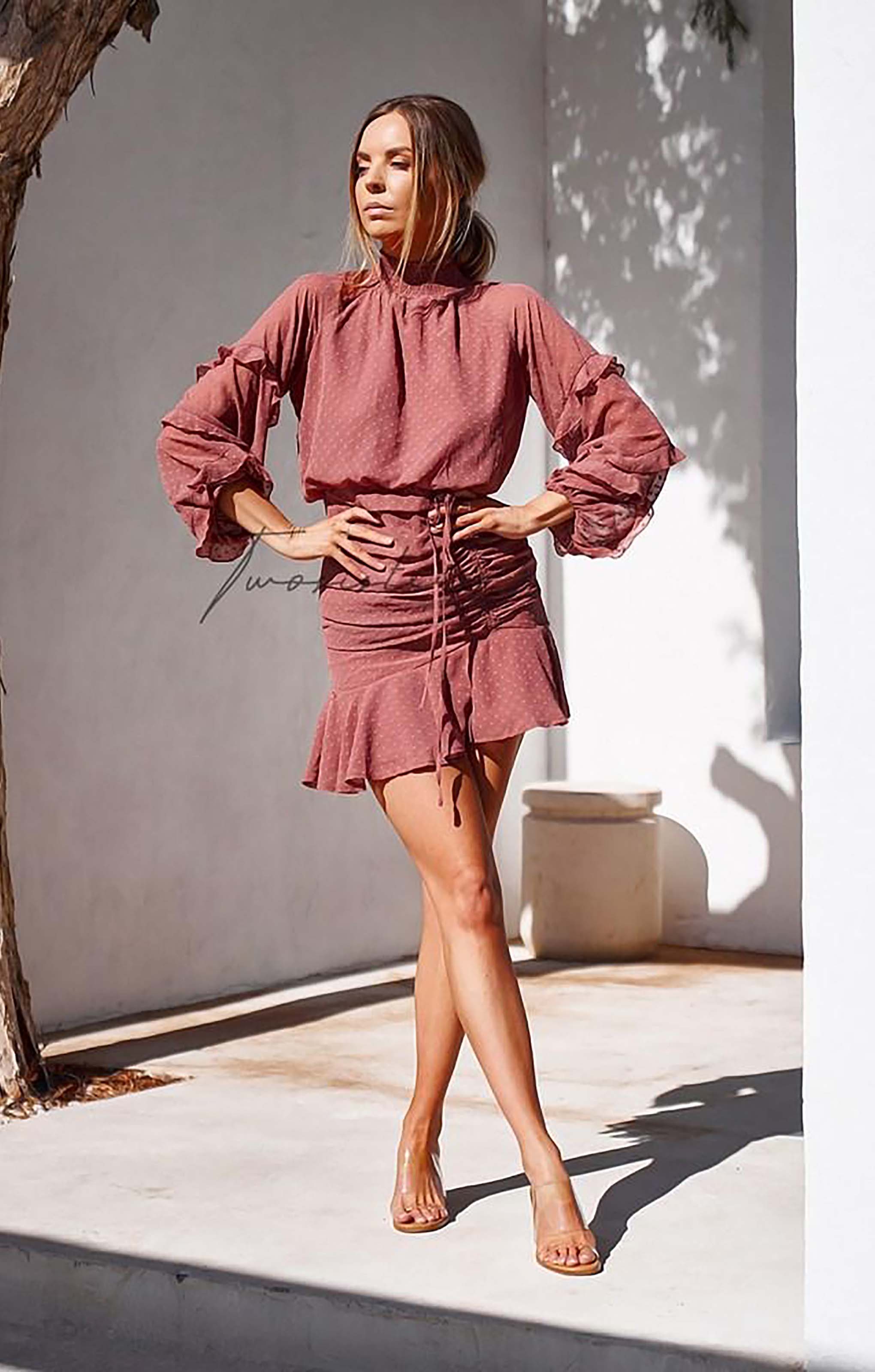 TwoSisters The Label Piper Dress In Mauve product image