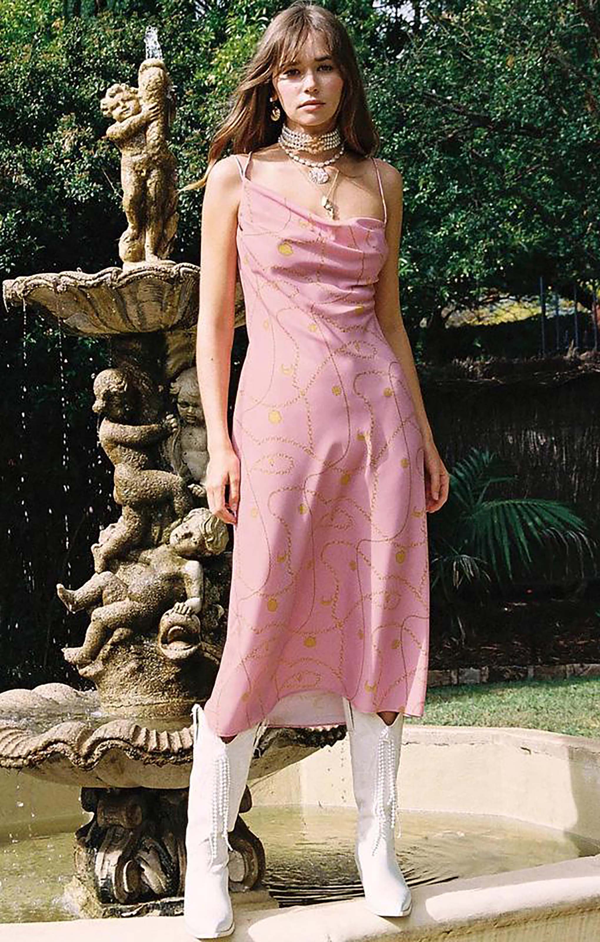 finders keepers pink dress finders keepers Pink Ladies Halter Dress Backless Longer Front Sz 4 (s)