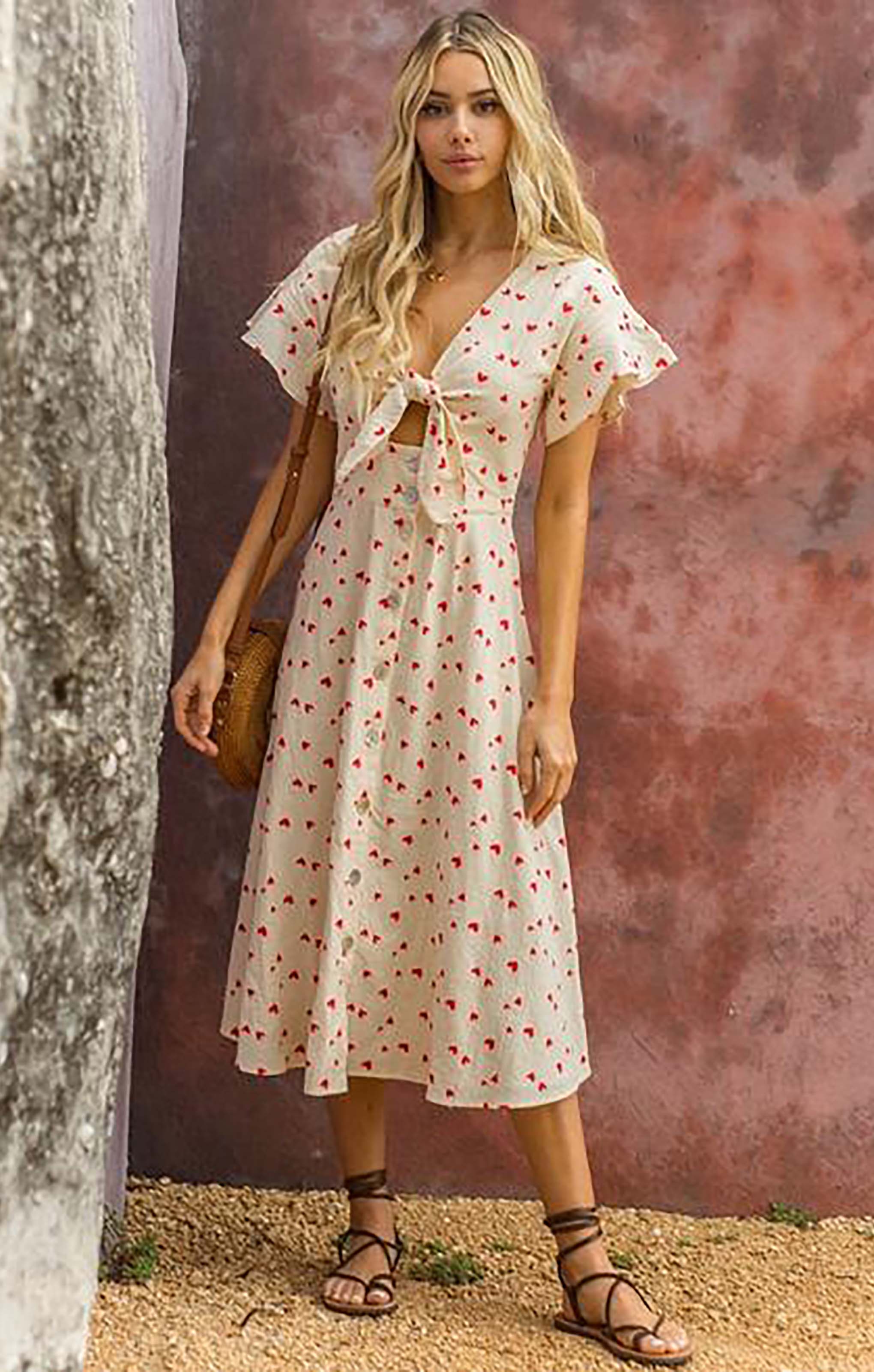 Seven Wonders Sweetheart Print Midi Dress
