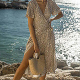 Seven Wonders Midi Wrap Dress In Sand Pot product image