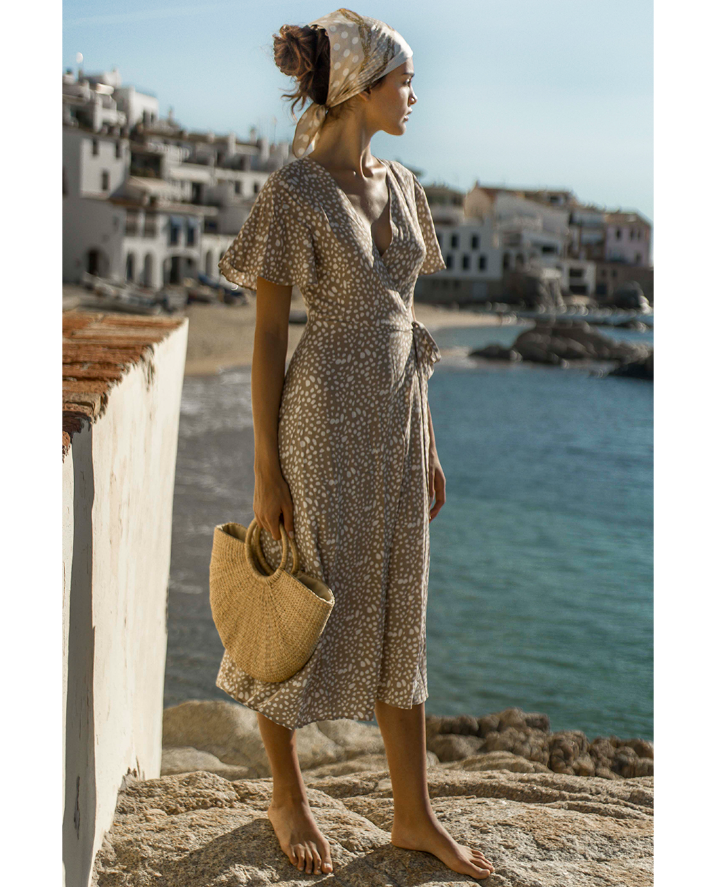 Seven Wonders Midi Wrap Dress In Sand Pot product image