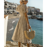 Seven Wonders Midi Wrap Dress In Sand Pot