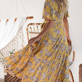 Seven Wonders Yellow Floral Print Wrap Dress