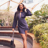 Finders Keepers Navy Gabriella Mini Dress