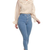 & Other Stories Yellow Sheer Ruffled Shirt