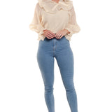 & Other Stories Yellow Sheer Ruffled Shirt