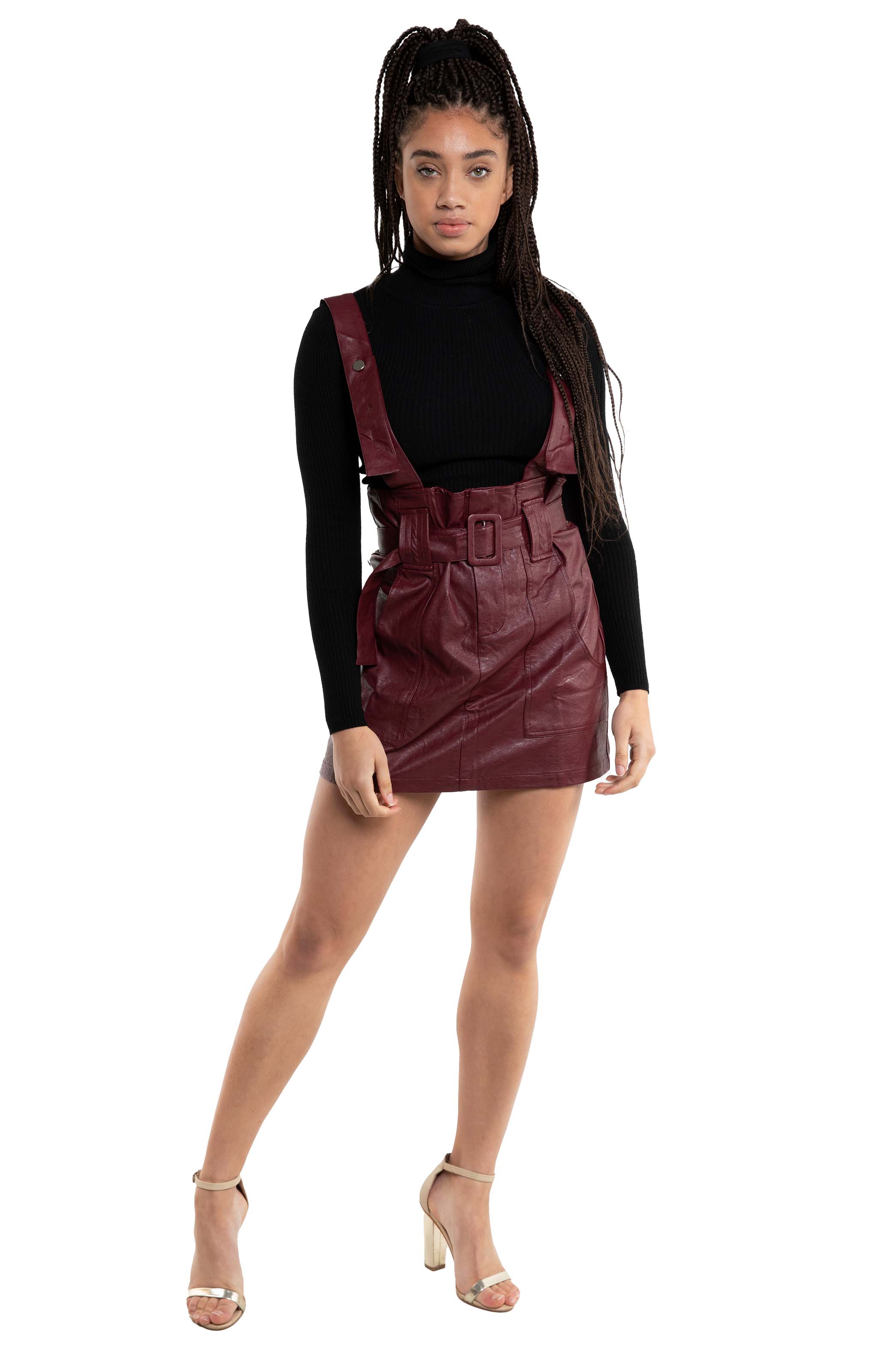 Seven Wonders Burgundy Sandy Suspender Skirt product image