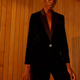 Whistles Black Velvet Tux Blazer And Trouser Co-Ord