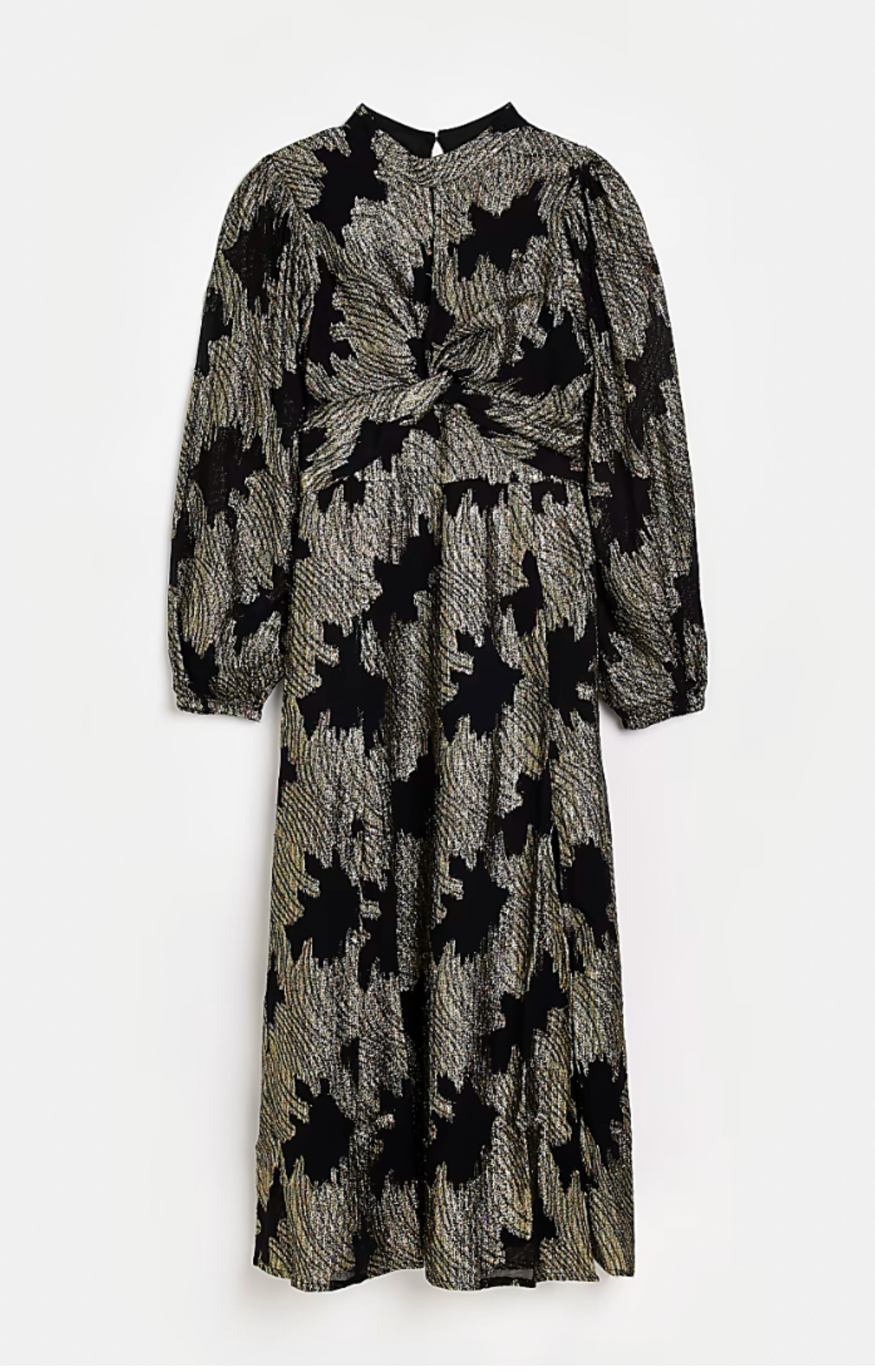 River Island Black Jaquard Long Sleeved Dress product image