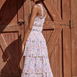 Saylor Leanna Floral Chiffon Midi Dress