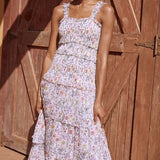 Saylor Leanna Floral Chiffon Midi Dress