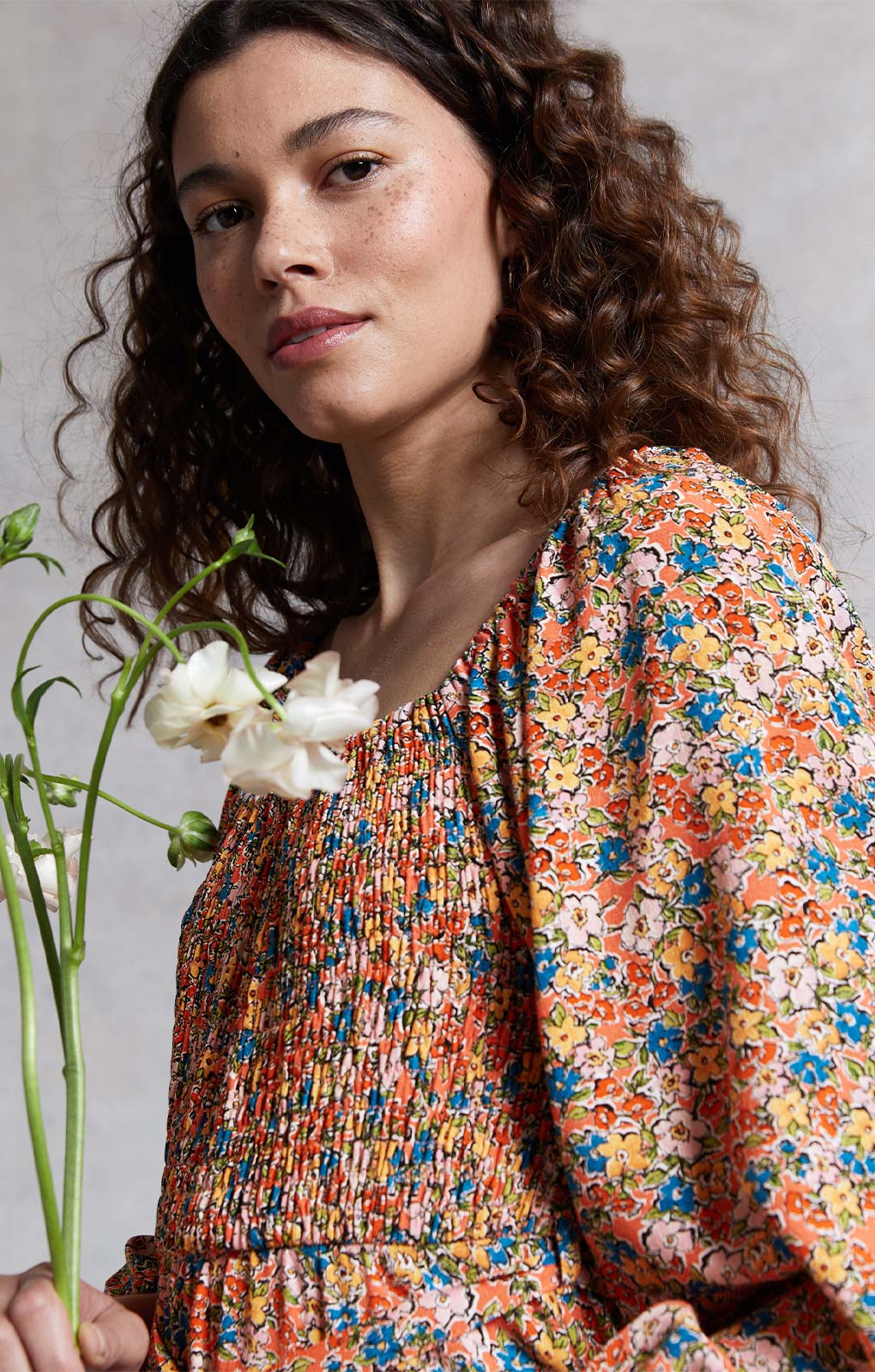 Rent M S X Ghost Ditsy Smock Dress Hirestreet