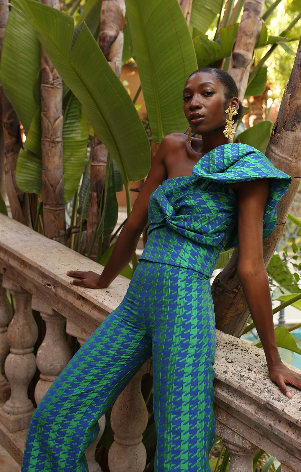 Panambi Green Print One Shoulder Top & Trouser Co-Ord product image