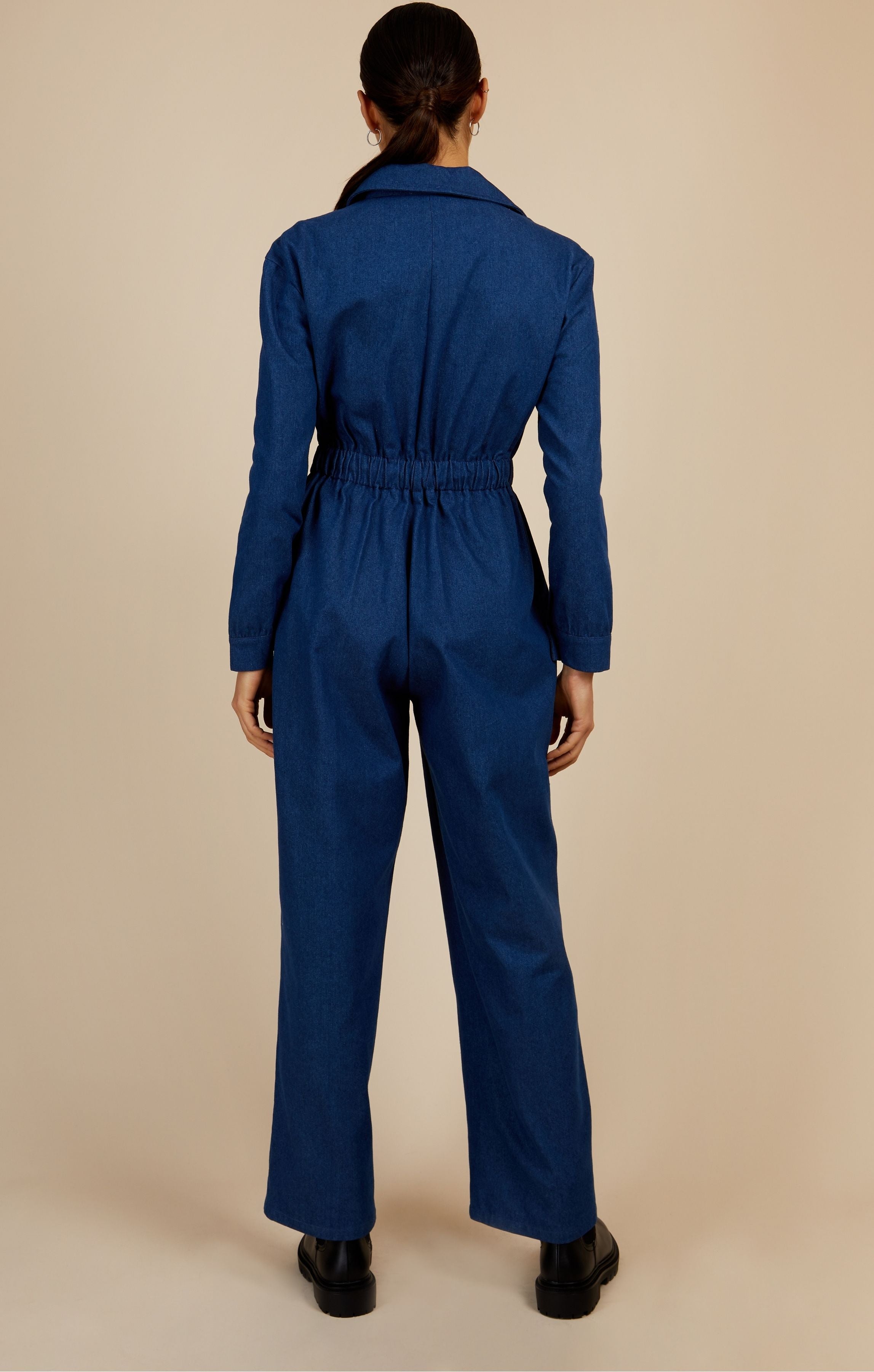 Little Mistress Mid-Blue Utility Jumpsuit By Vogue Williams