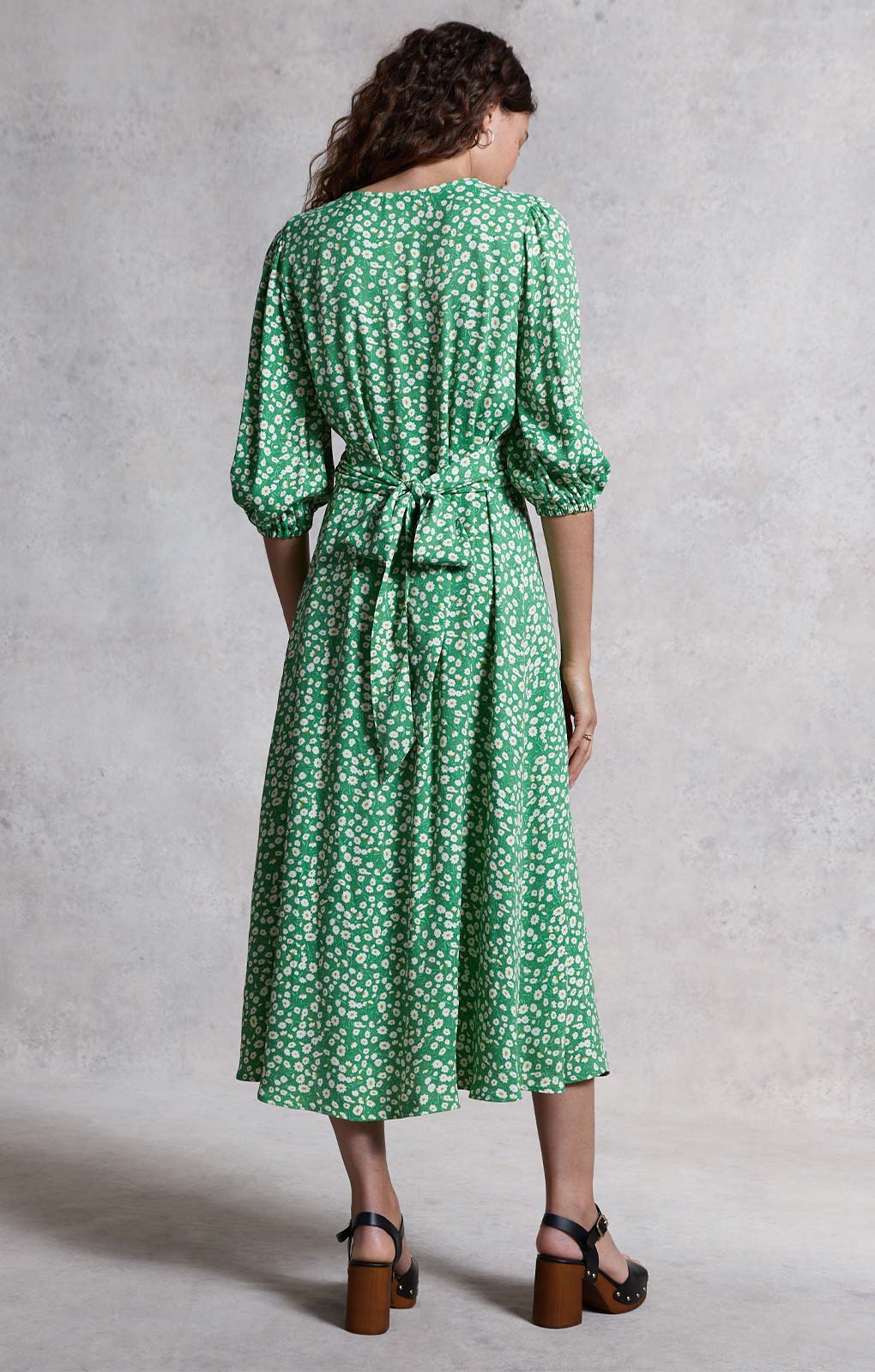 M&S X GHOST Green Floral V Neck Midi Dress product image