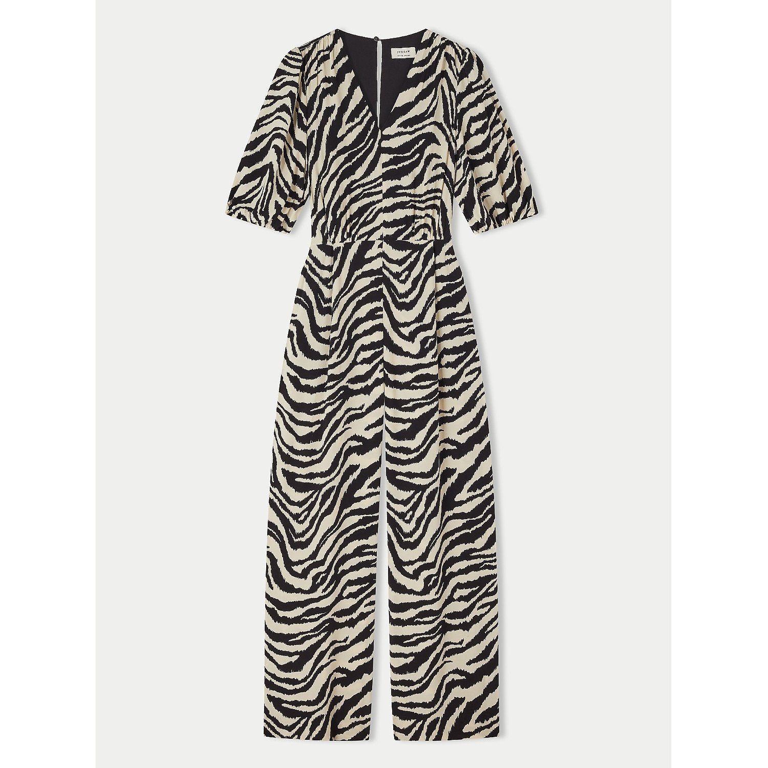 Jigsaw Zebra V Neck Jumpsuit – jumpsuits & playsuits by Jigsaw, available to rent from Hirestreet