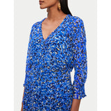 Jigsaw Brushwork Crinkle Ruffle Dress