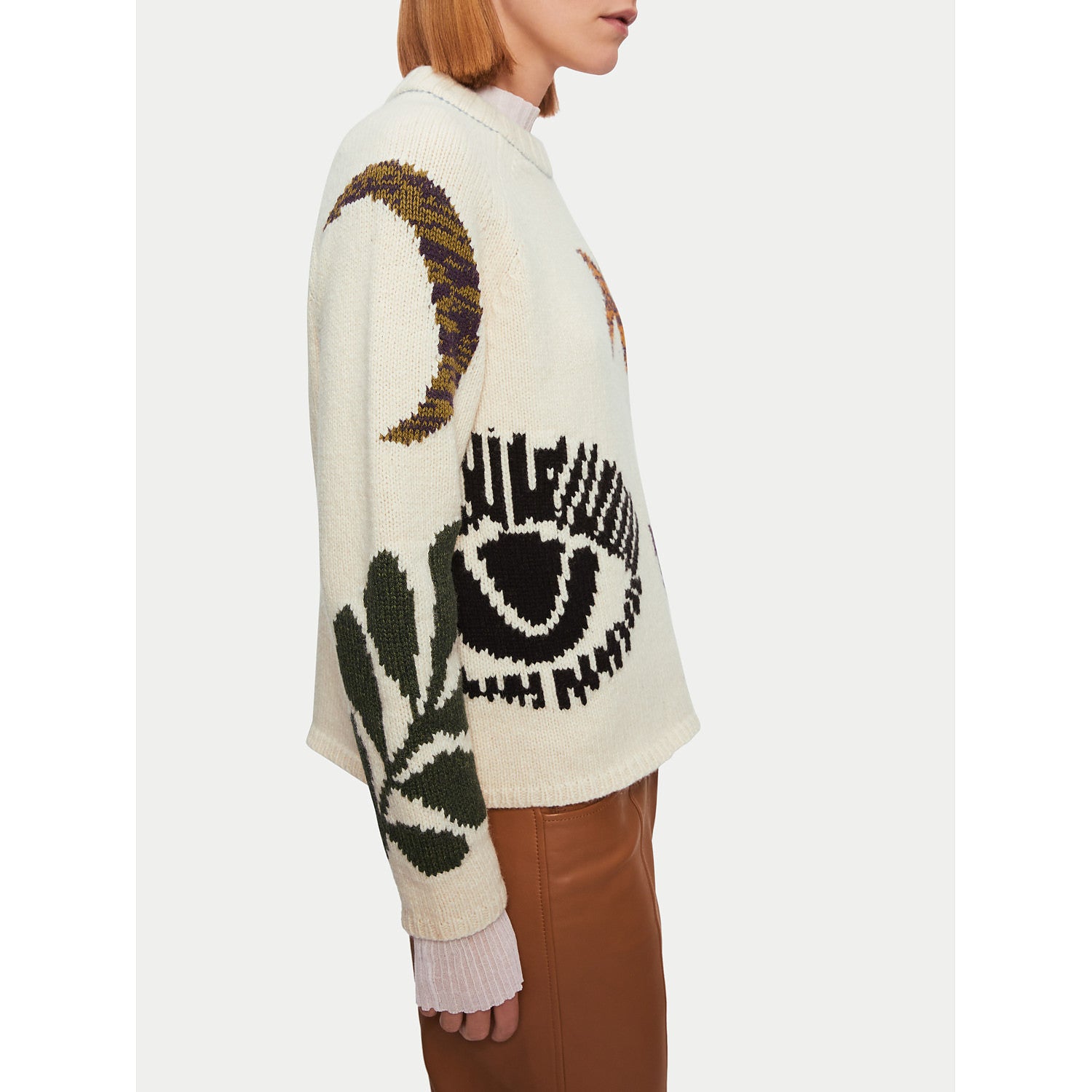 Jigsaw Intarsia Crew Neck Jumper – tops by Jigsaw, available to rent from Hirestreet