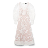 Karen Millen Applique Organdie Buttoned Woven Maxi Dress