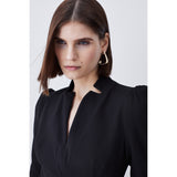 Karen Millen Structured Crepe Belted Forever Midi Dress – dresses by Karen Millen, available to rent from Hirestreet