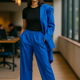 Topshop Elastic Waist Tailored Jogger In Azure Blue