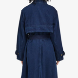 Barbour Denim Somerland Trench Jacket In Dark Wash