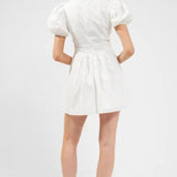 French Connection Rhodes Poplin V-Neck Mini Dress Summer White product image