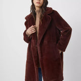 French Connection Buona Faux Fur Long Sleeve Coat product image