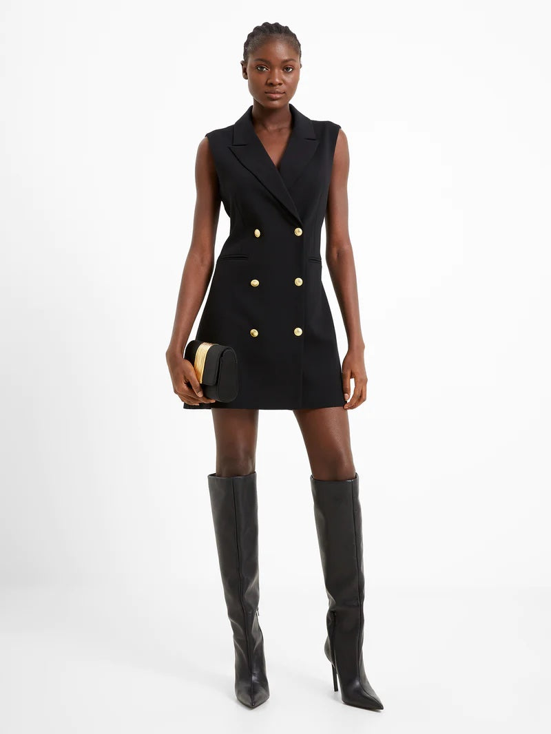 French Connection Whisper Sleeveless Tux Mini Dress