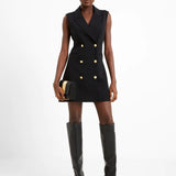 French Connection Whisper Sleeveless Tux Mini Dress