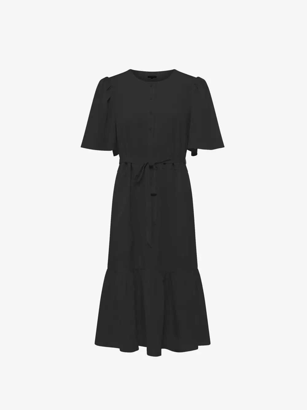 French Connection Courtney Crepe Black Tiered Dress