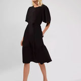 French Connection Courtney Crepe Black Tiered Dress