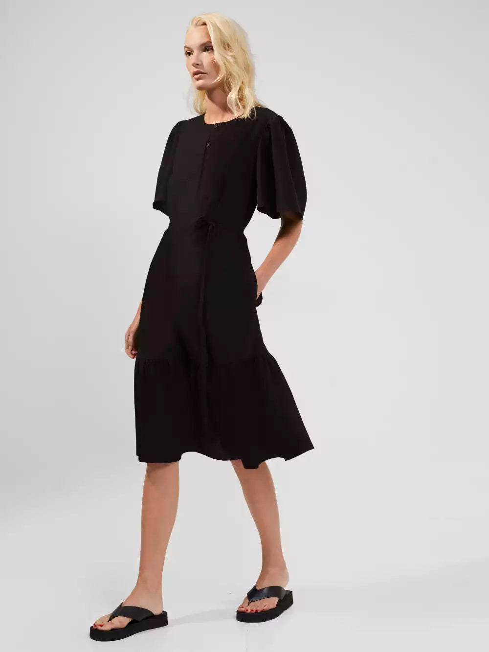 French Connection Courtney Crepe Black Tiered Dress product image