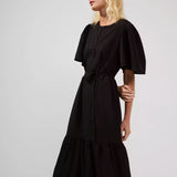French Connection Courtney Crepe Black Tiered Dress