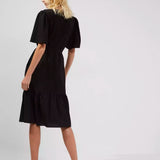 French Connection Courtney Crepe Black Tiered Dress