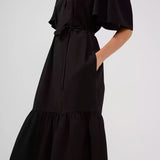 French Connection Courtney Crepe Black Tiered Dress