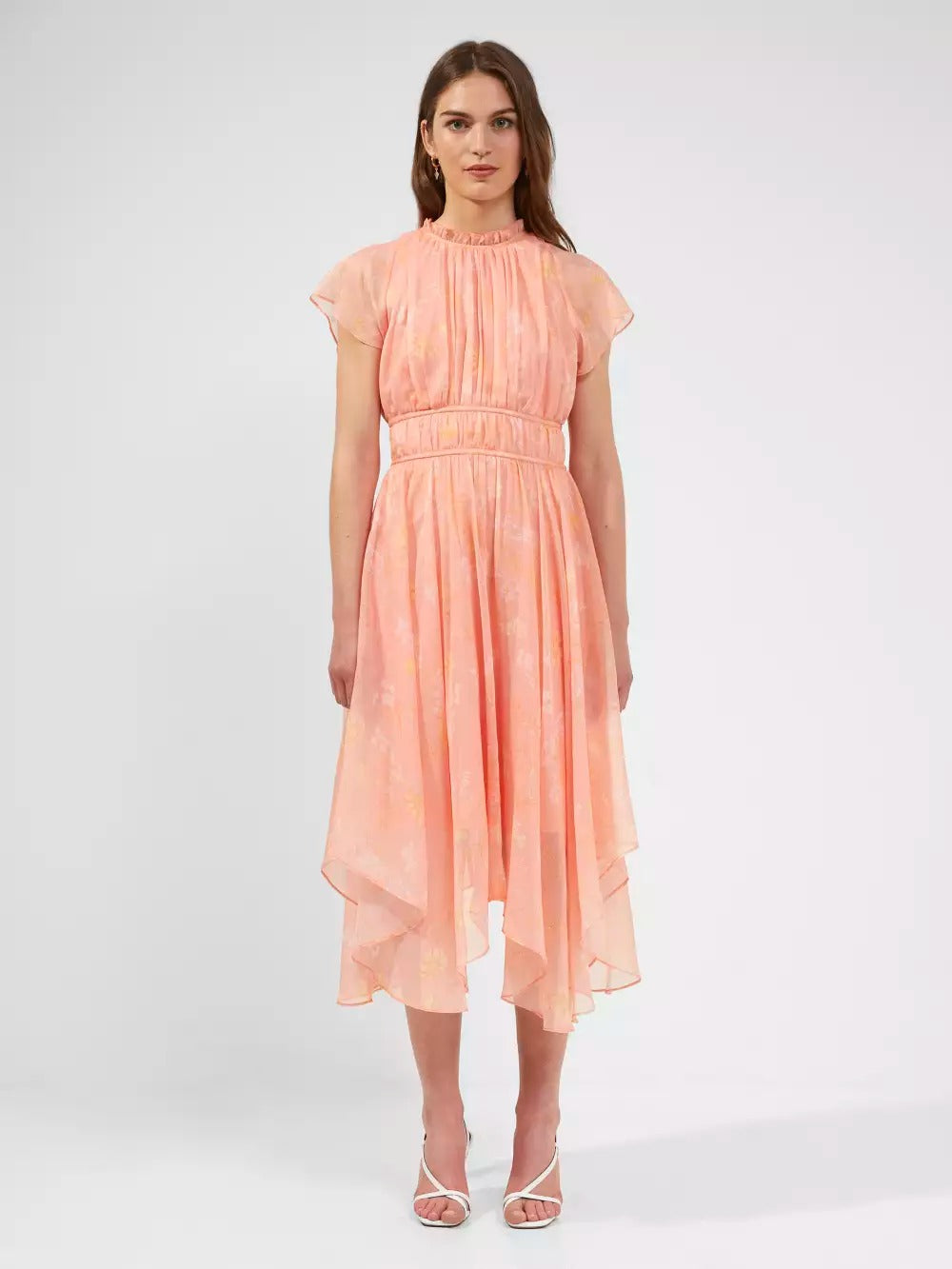 French Connection Diana Recycled Crinkle Flowing Dress Coral product image