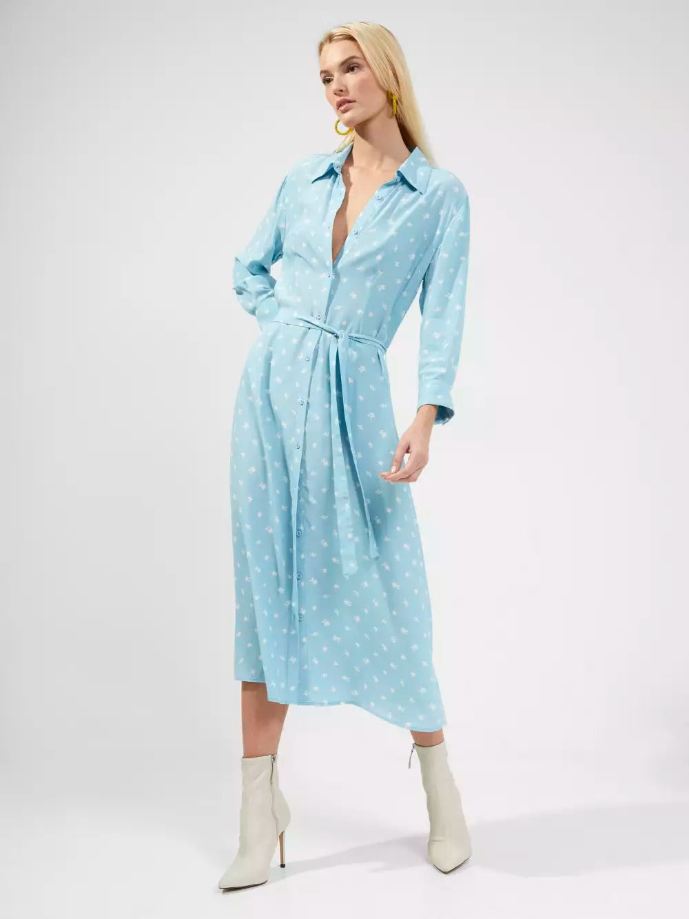 French Connection Augustine Delphine Shirt Dress Forget Me Not