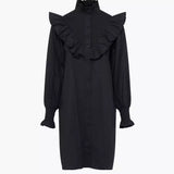 French Connection Organic Poplin Smock-Neck Black Dress