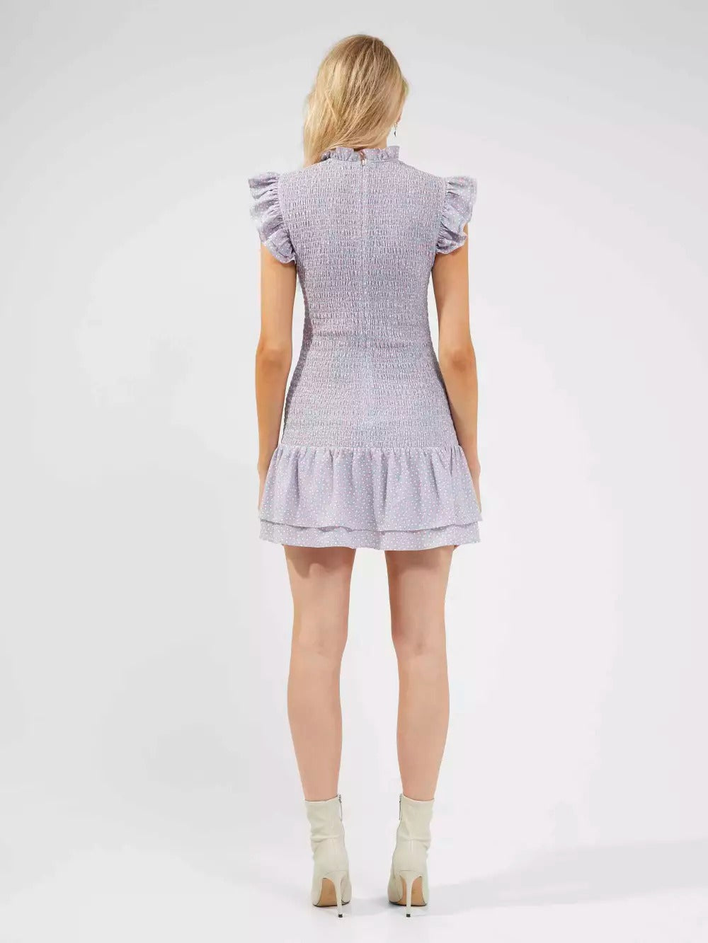 French Connection Elao Verona Crepe Smock Dress Forget Me Not