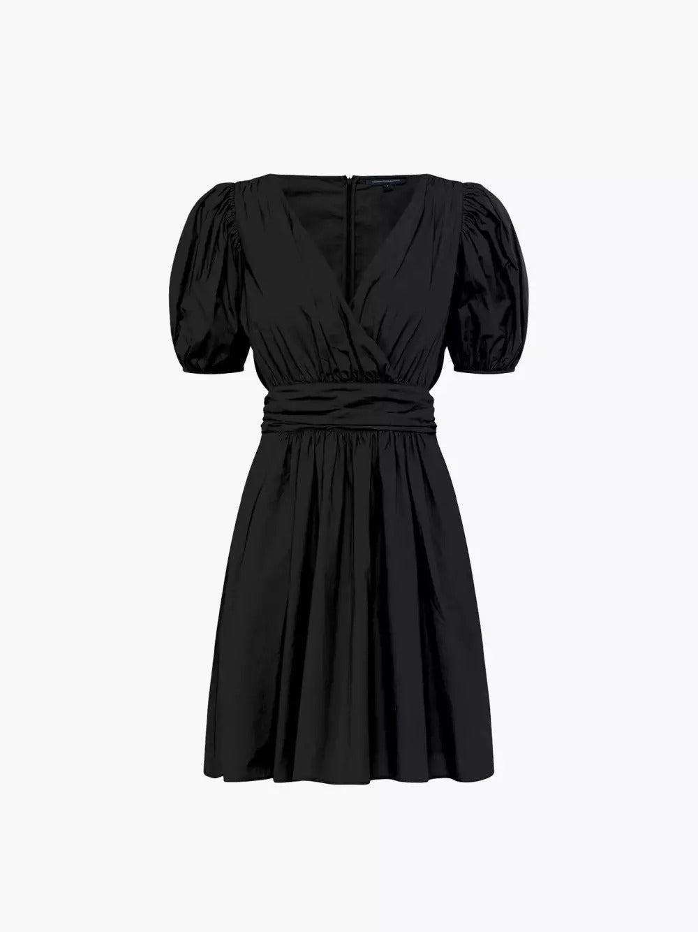 French Connection Rhodes Poplin V-Neck Mini Dress Black product image